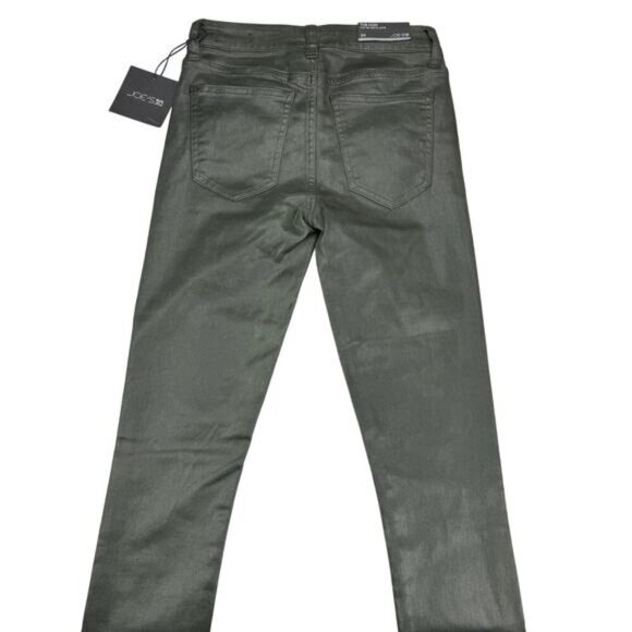 NWT JOE'S JEANS The Icon Mid Rise Skinny Ankle Sz 24 Green Coated Laser Camo - Picture 8 of 8